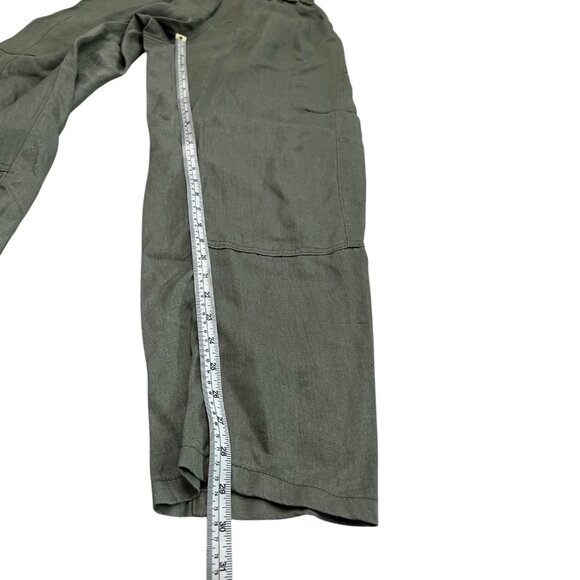 Luz Ballestero Womens Linen Pullon Pants Green S Lagenlook Minimalist Breathable - Picture 8 of 9